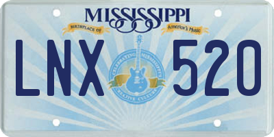 MS license plate LNX520