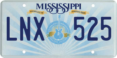 MS license plate LNX525