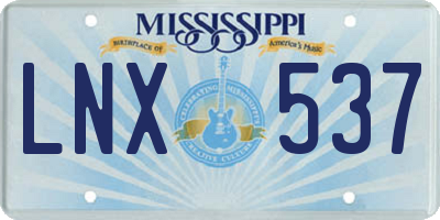 MS license plate LNX537