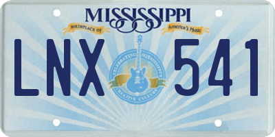 MS license plate LNX541