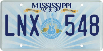 MS license plate LNX548
