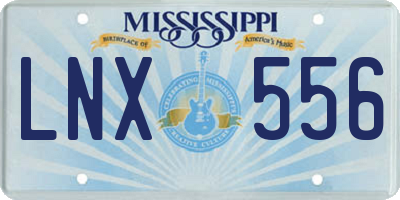 MS license plate LNX556