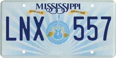 MS license plate LNX557