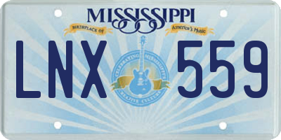 MS license plate LNX559