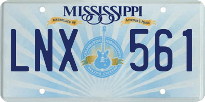 MS license plate LNX561