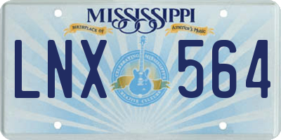MS license plate LNX564