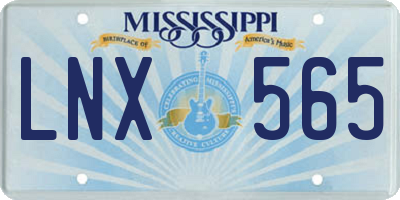 MS license plate LNX565