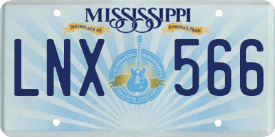 MS license plate LNX566