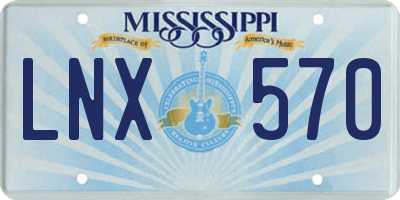 MS license plate LNX570
