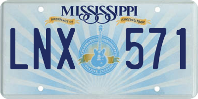 MS license plate LNX571