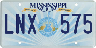 MS license plate LNX575