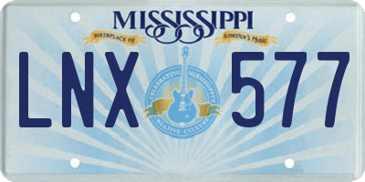 MS license plate LNX577