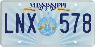 MS license plate LNX578