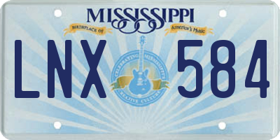 MS license plate LNX584