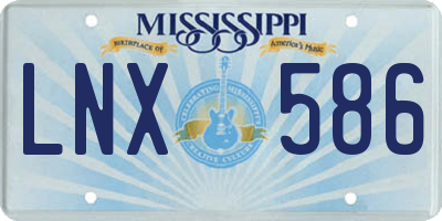 MS license plate LNX586