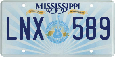 MS license plate LNX589