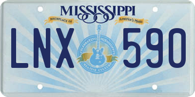 MS license plate LNX590