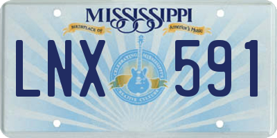 MS license plate LNX591