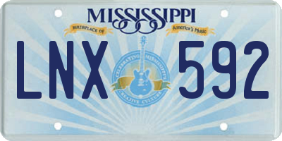 MS license plate LNX592