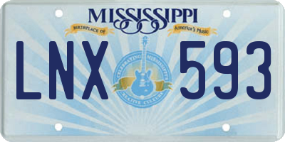 MS license plate LNX593