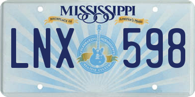 MS license plate LNX598
