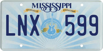 MS license plate LNX599