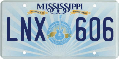MS license plate LNX606