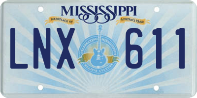 MS license plate LNX611