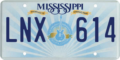 MS license plate LNX614