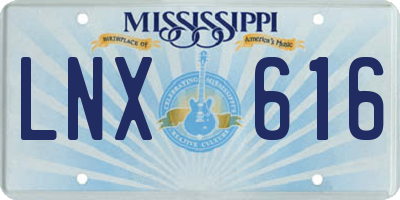 MS license plate LNX616