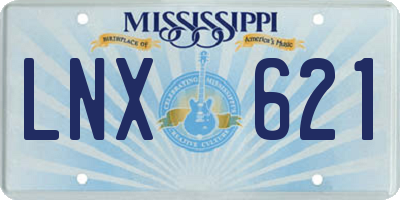 MS license plate LNX621