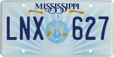 MS license plate LNX627