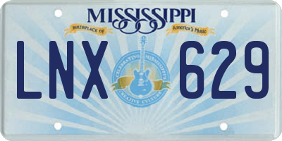 MS license plate LNX629