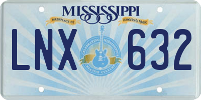 MS license plate LNX632