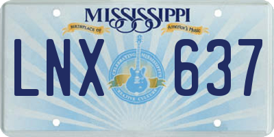 MS license plate LNX637