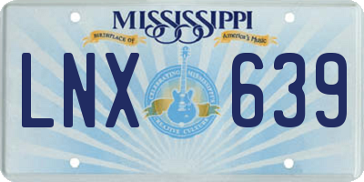 MS license plate LNX639