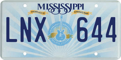 MS license plate LNX644