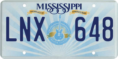 MS license plate LNX648