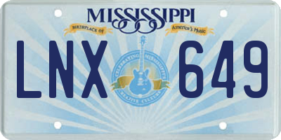 MS license plate LNX649