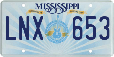 MS license plate LNX653
