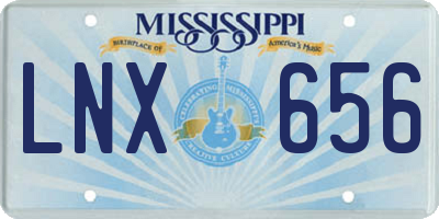 MS license plate LNX656
