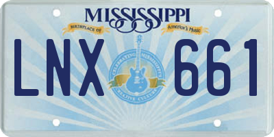 MS license plate LNX661