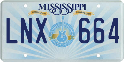 MS license plate LNX664
