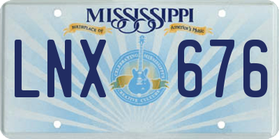 MS license plate LNX676