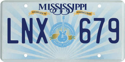 MS license plate LNX679