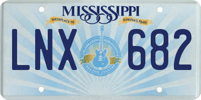 MS license plate LNX682