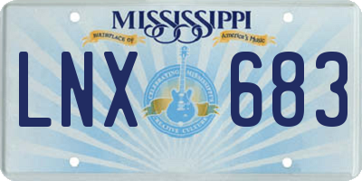 MS license plate LNX683