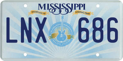 MS license plate LNX686