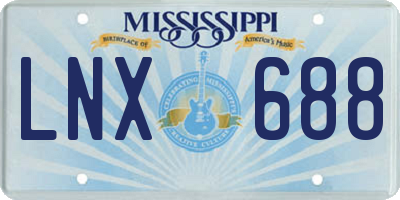 MS license plate LNX688
