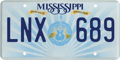 MS license plate LNX689